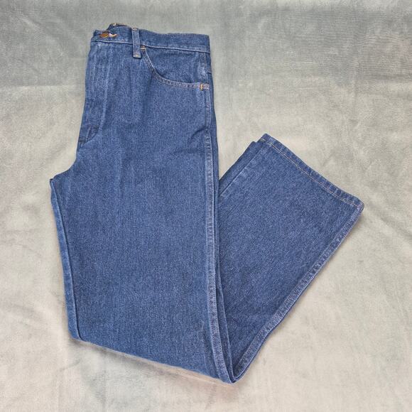 Wrangler Jeans Men's 34x31 Blue 935NAV Cowboy Cut Bootcut Slim Fit Western - Picture 8 of 8